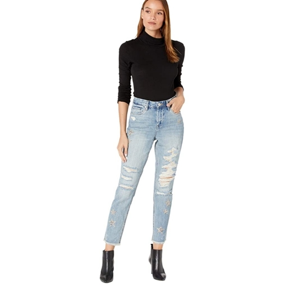 Blank NYC Snake Star Patch Crop Jean's 24 NWT - Picture 12 of 15